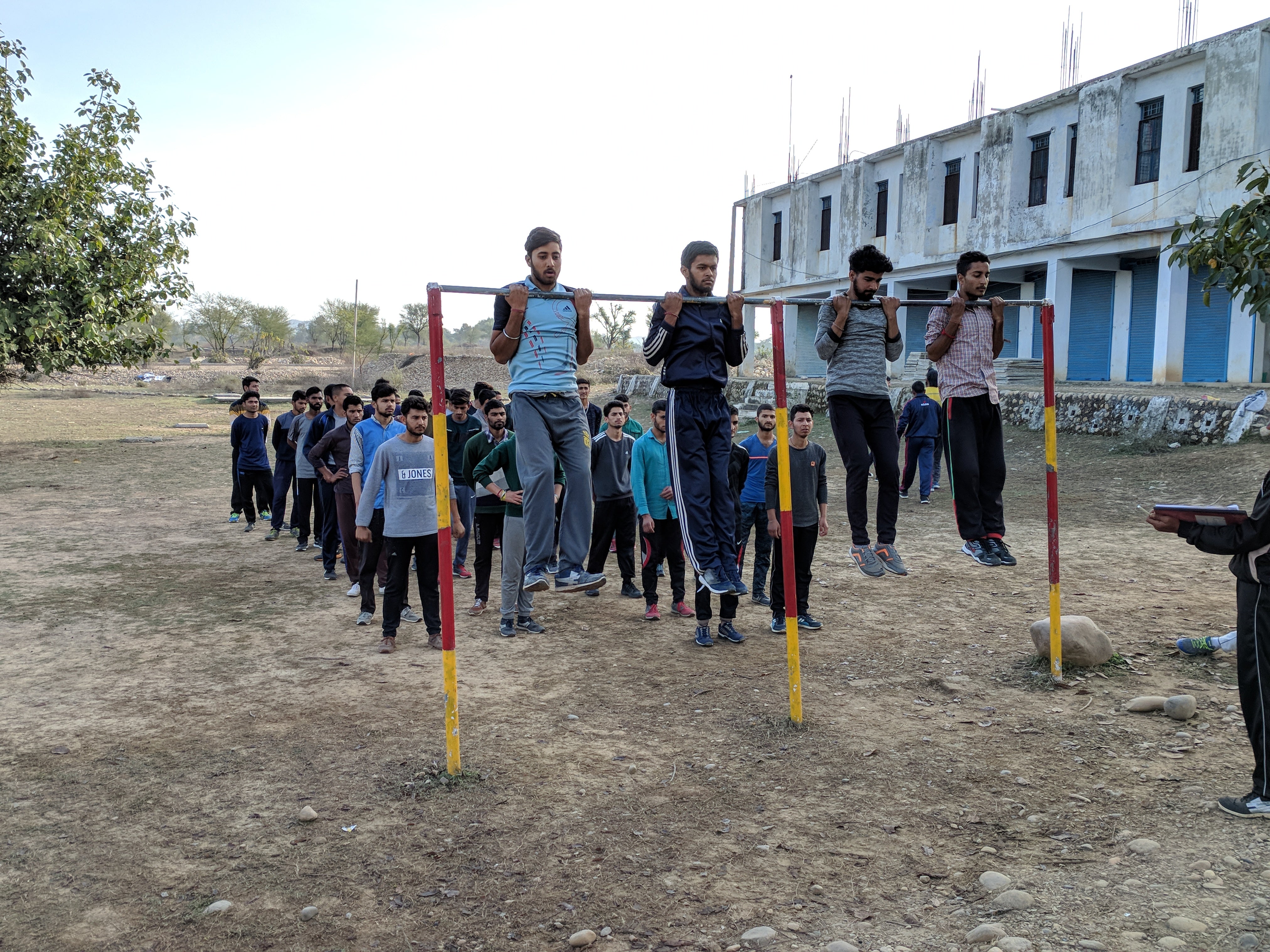 Beam for Chin Ups. Physical training for Soldiers, BSF, CRPF, SSC GD, Police